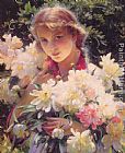 Charles Courtney Curran Canvas Paintings - Peonies